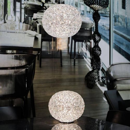 Kartell Planet LED stolní lampa koule, průhledná, Obývací pokoj / jídelna, termoplastický technopolymer, 22W, K: 28cm