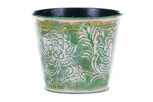 Autronic Obal kovový na květiny - zelená barva AB2151-GRN