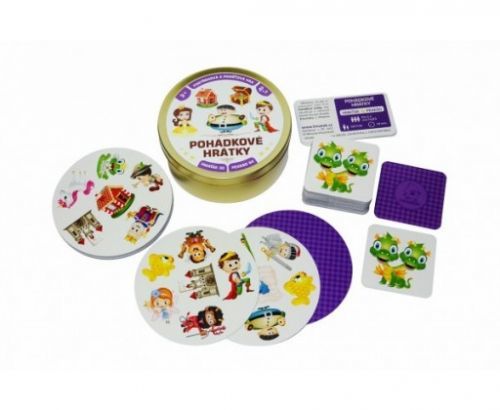 Pohádkové hrátky 2v1 společenská hra v plechové krabičce 10x4cm