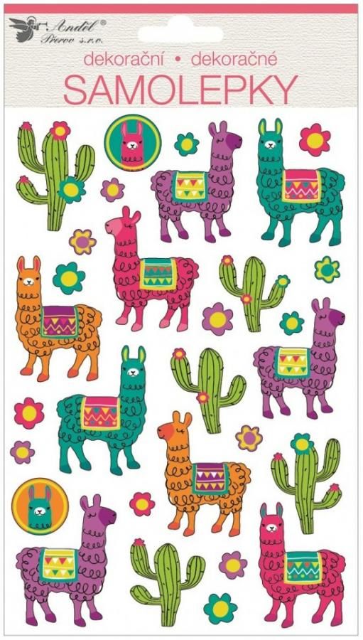 Anděl Samolepky - plastické - Lamy - 14 x 25 cm - 10433