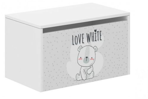 Wood Dětský box na hračky 69 x 40 x 40 cm - Bílý medvídek