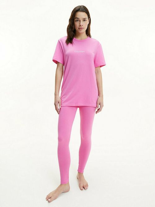 Dámský vrchní pyžamový díl QS6756E - TO3 - Hollywood růžová - Calvin Klein - S - růžová