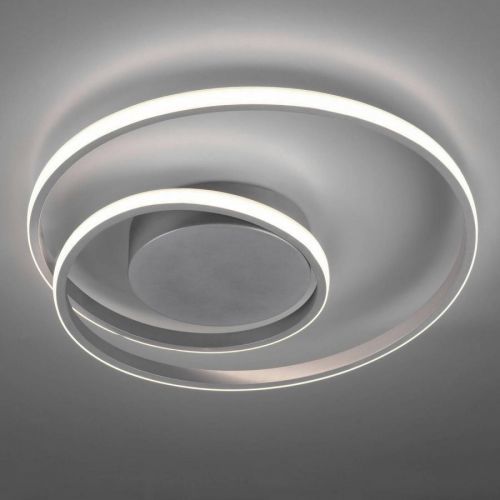 Reality Leuchten LED stropní svítidlo Zibal, stmívatelné, titan, Obývací pokoj / jídelna, kov, akryl, 22W, K: 7cm