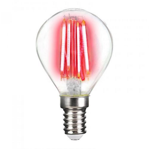LIGHTME LED žárovka E14 4W Filament, červená, E14, 4W, P: 7.8 cm