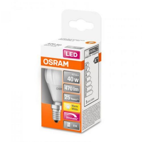 OSRAM LED E14 4, 5W 827 Superstar matná stmívací, E14, 4.5W, Energetická třída: F, P: 7.8 cm