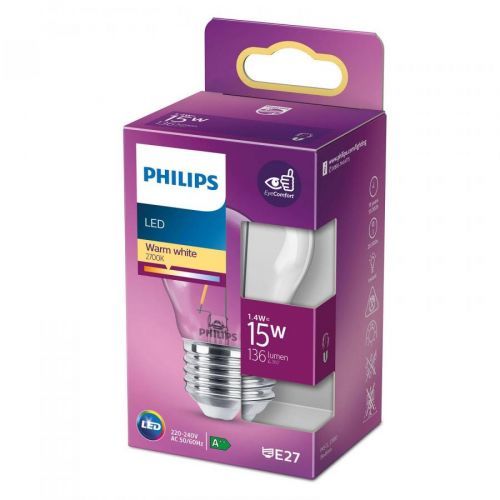 Philips LED Classic kapka E27 P45 1, 4W čirá, E27, 1.4W, P: 7.8 cm