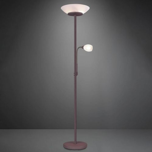 Reality Leuchten Stojací lampa Gerry v rezavých barvách, Obývací pokoj / jídelna, kov, sklo, K: 180cm