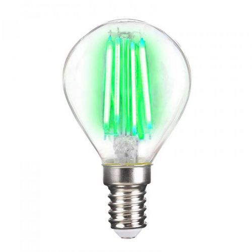 LIGHTME LED žárovka E14 4W Filament, zelená, E14, 4W, P: 7.8 cm