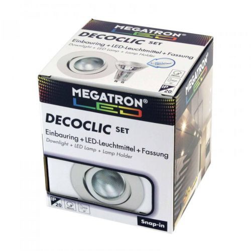 MEGATRON LED spot Decoclic Set GU10 4, 5 W, bílá, Obývací pokoj / jídelna, hliník, GU10, 4.5W