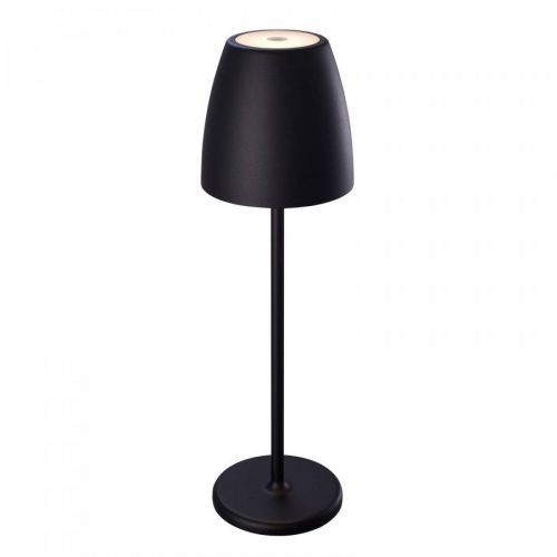 MEGATRON Megatron LED stolní lampa na baterie Tavola černá, hliník, plast, 2W, K: 38cm