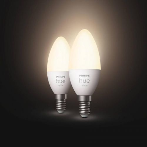 Philips HUE Hue White 5, 5W E14 LED svíčka set 2ks, plast, E14, 5.5W, Energetická třída: F, P: 11 cm