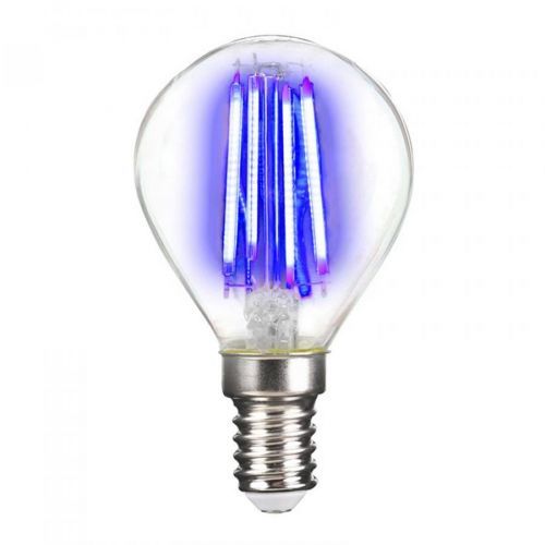 LIGHTME LED žárovka E14 4W Filament, modrá, E14, 4W, P: 7.8 cm