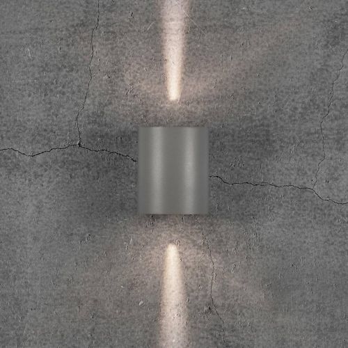 Nordlux LED venkovní nástěnné světlo Canto 2, 10 cm, šedá, hliníkový tlakový odlitek, sklo, 6W, Energetická třída: F, L: 8.7 cm, K: 10.4cm