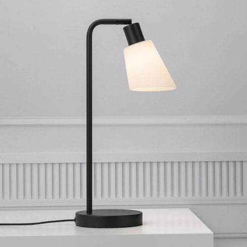 Nordlux Stolní lampa Molli, skleněné stínidlo a vypínač, Ložnice, kov, sklo, E14, 40W, P: 15 cm, L: 16.7 cm, K: 46cm