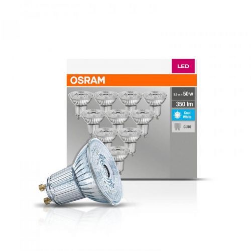 OSRAM LED reflektor GU10 4, 3W 4 000K 350lm 10ks, sklo, plast, GU10, 4.3W, Energetická třída: F, P: 5.5 cm