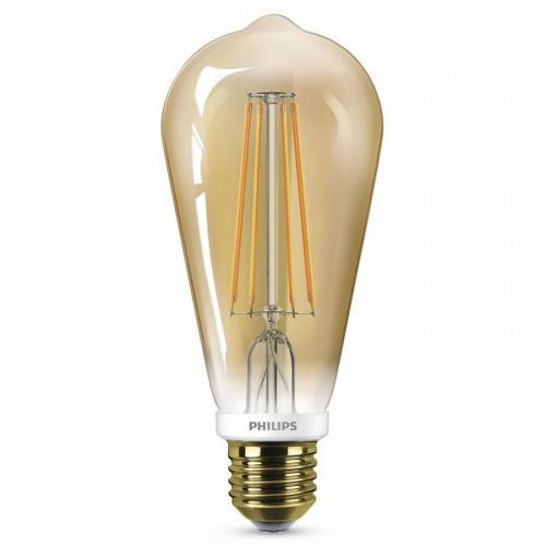 Philips LED žárovka E27 ST64 5, 5W zlatá, stmívací, E27, 5.5W, P: 14 cm