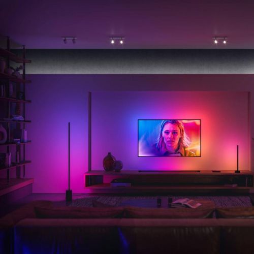 Philips HUE Hue Gradient Signe LED stolní lampa černá, Obývací pokoj / jídelna, hliník, plast, 12W, Energetická třída: G, P: 11 cm, L: 11 cm, K: 55.3cm