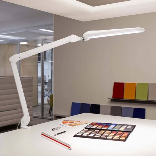 MAUL LED stolní lampa MAULcraft se svorkou, stmívatelná, Pracovna / kancelář, kov, plast, 14W, Energetická třída: E, L: 8 cm, K: 76cm