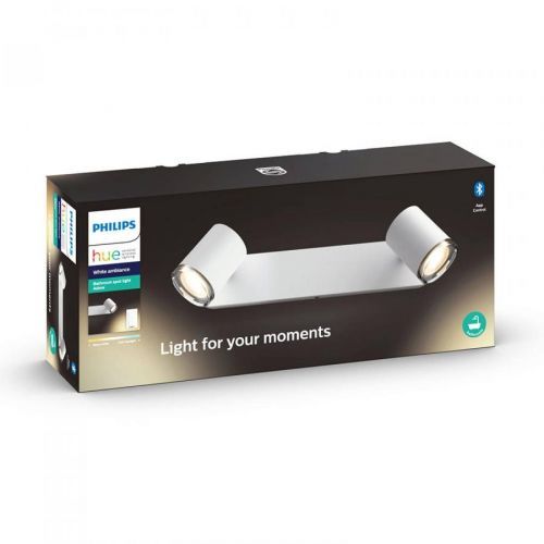 Philips HUE Hue White Ambiance Adore LED spot 2 zdroje, Koupelna, hliník, GU10, 5W, L: 36.3 cm, K: 9cm
