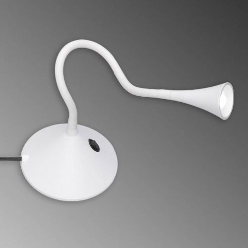 Reality Leuchten Flexibilní stolní lampa LED Viper v bílé, Obývací pokoj / jídelna, plast, 3W, K: 32cm