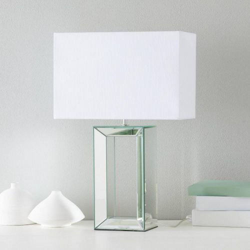 Searchlight Stolní lampa Reflections 58 cm, Obývací pokoj / jídelna, sklo, umělé hedvábí, E27, 60W, L: 38 cm, K: 58cm