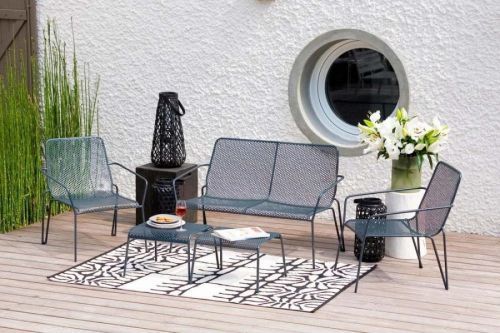Set kovového zahradního nábytku v tmavě šedé barvě Ezeis Ambroise