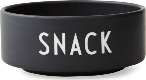 Černá porcelánová miska Design Letters Snack, ø 12 cm