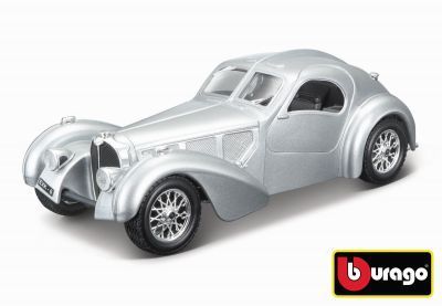 Bburago 1:24 Bugatti Atlantic stříbrná - II. jakost