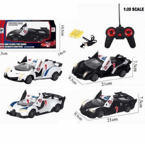 Policejní auto na dálkové ovládání 21 cm - bílá