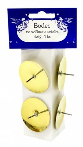 Anděl Bodce na svíčku zlaté 4 ks 2669