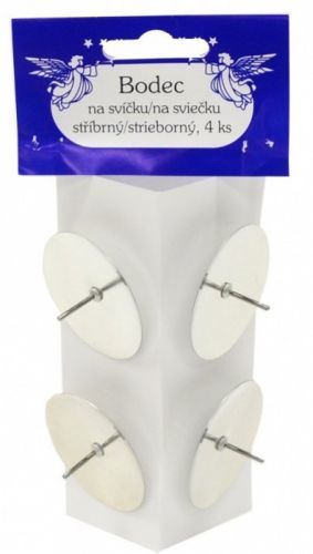 Anděl Bodce na svíčku stříbrné 4 ks 2668
