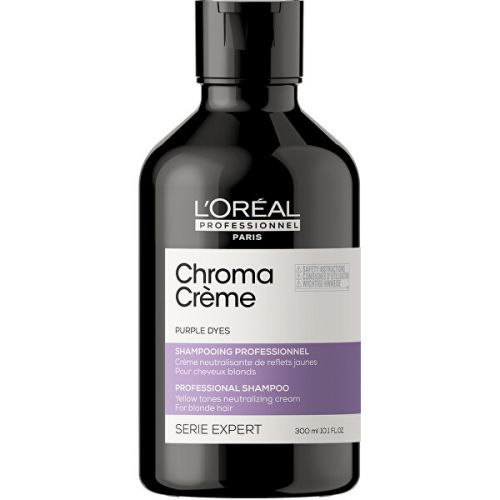 L'Oréal Professionnel Profesionální fialový šampon neutralizující žluté tóny Serie Expert Chroma Crème (Purple Dyes Shampoo) 300 ml