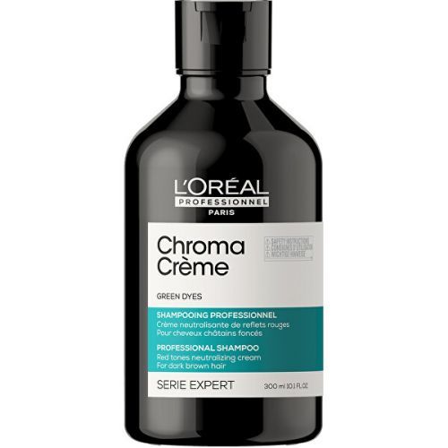 L'Oréal Professionnel Profesionální zelený šampon neutralizující červené tóny Serie Expert Chroma Crème (Green Dyes Shampoo) 300 ml