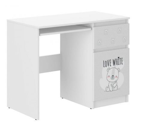 Wood Dětský psací stůl 96 cm - Bílý medvídek