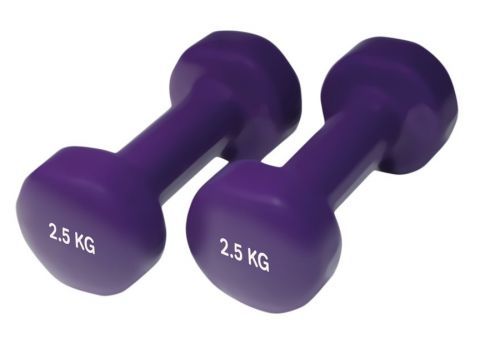 Činky Yate neopren 2.5kg/pár Barva: fialová