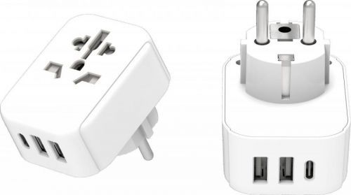 Adaptér LifeVenture World to Europe Travel Adaptor + USB