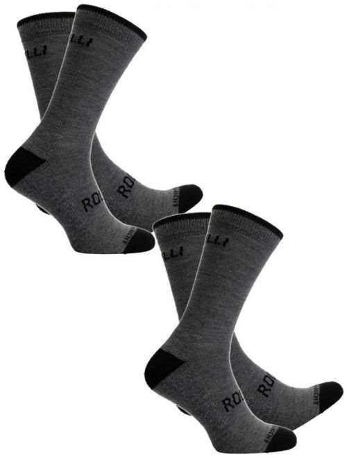 Funkční zimní ponožky Rogelli MERINO, 2 páry - různé velikosti, šedé