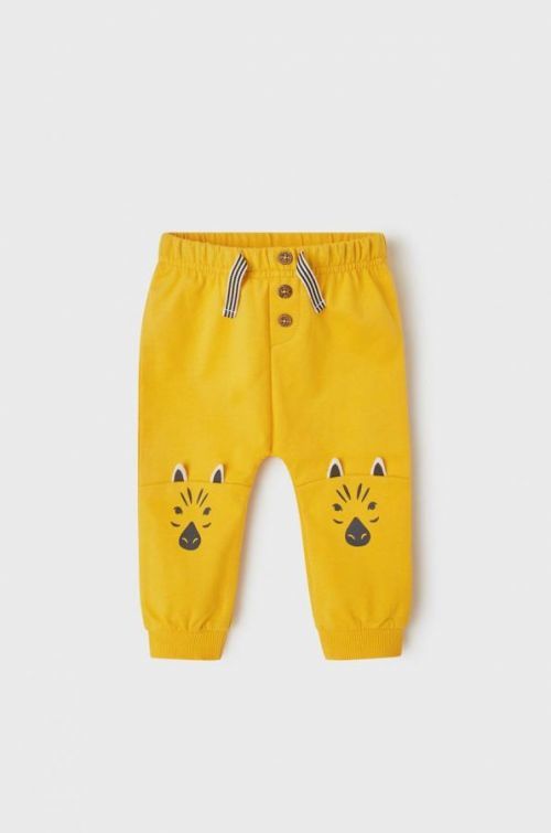 Dětské kalhoty Mayoral žlutá barva, s potiskem
