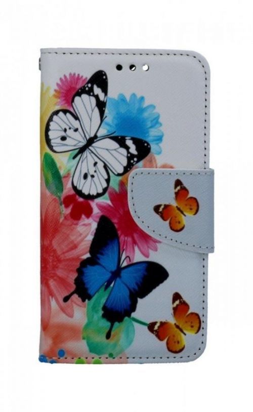 Pouzdro TopQ iPhone 13 mini knížkové Barevné s motýlky 66375