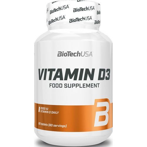 BioTech USA Vitamin D3 50 mcg podpora normálního stavu kostí a zubů 60 ks