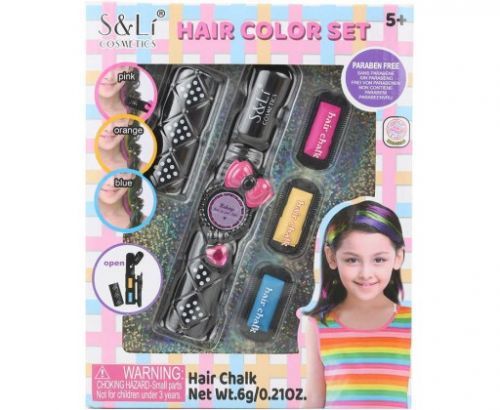 Křídy dětské na vlasy 3 barvy s aplikátorem na zdobení vlasů