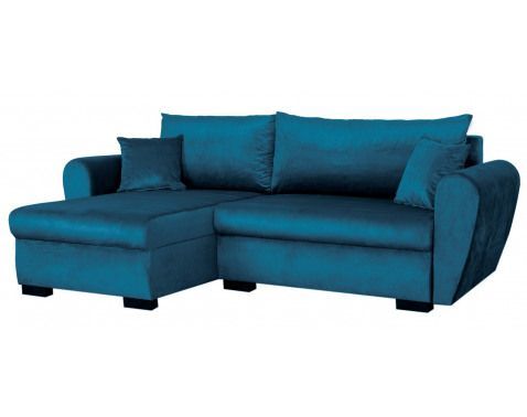 Rohová sedací souprava Logan, modrá látka