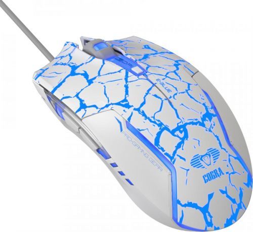E-blue myš Myš Cobra, bílá/modrá, herní, e-box