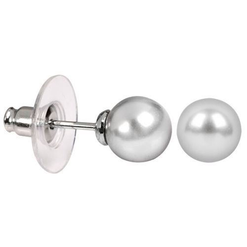 Levien Moderní perličkové náušnice Pearl Light Grey