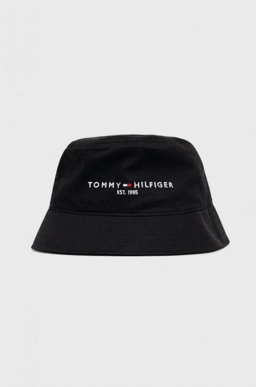 Bavlněná čepice Tommy Hilfiger černá barva, bavlněný