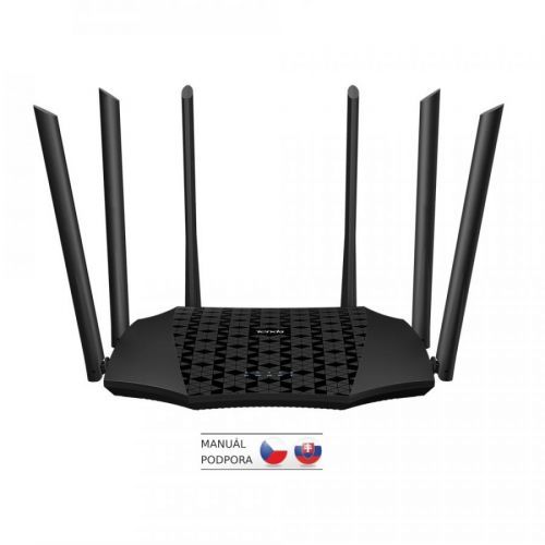 Tenda AC21 WiFi AC Router 2100Mb/s, 1x GWAN, 3x GLAN, VPN, IPv6, 6x 6dBi, 4x4 MU-MIMO, CZ App AC2100