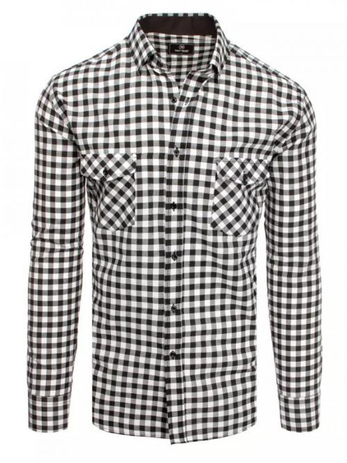 Dstreet Pánská kostkovaná košile Zhoim bílo-černá DX2117 36127