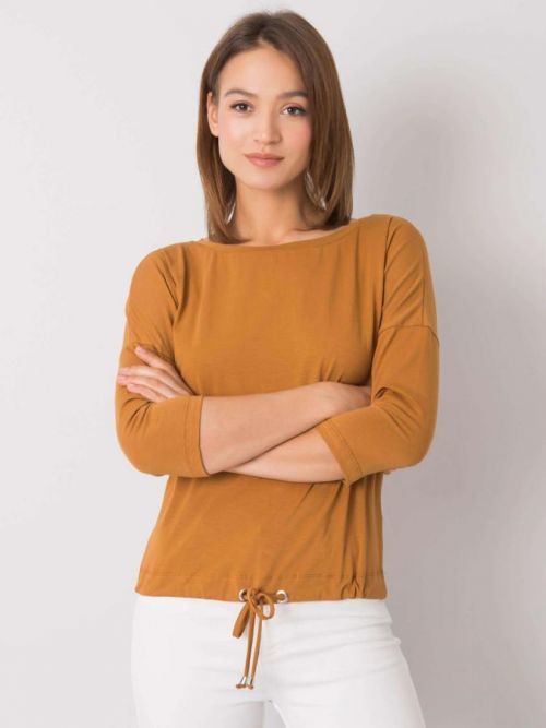 TMAVĚ ŽLUTÉ DÁMSKÉ TRIČKO RV-BZ-4691.37P-YELLOW Velikost: S