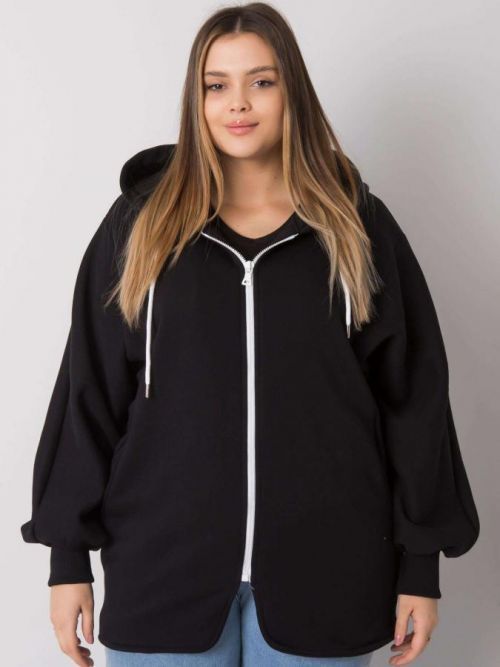 ČERNÁ DÁMSKÁ MIKINA NA ZIP S KAPUCÍ RV-BL-7282.22P-BLACK Velikost: ONE SIZE