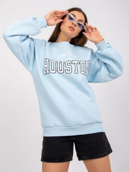 SVĚTLE MODRÁ MIKINA S NÁPISEM HOUSTON EM-BL-617-H.21X-LIGHT BLUE Velikost: S/M